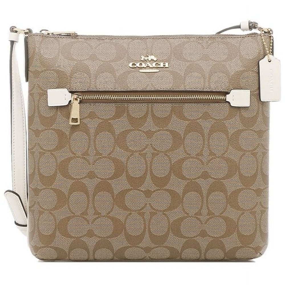 Brand New Coach Crossbody Purse Tan with White Straps